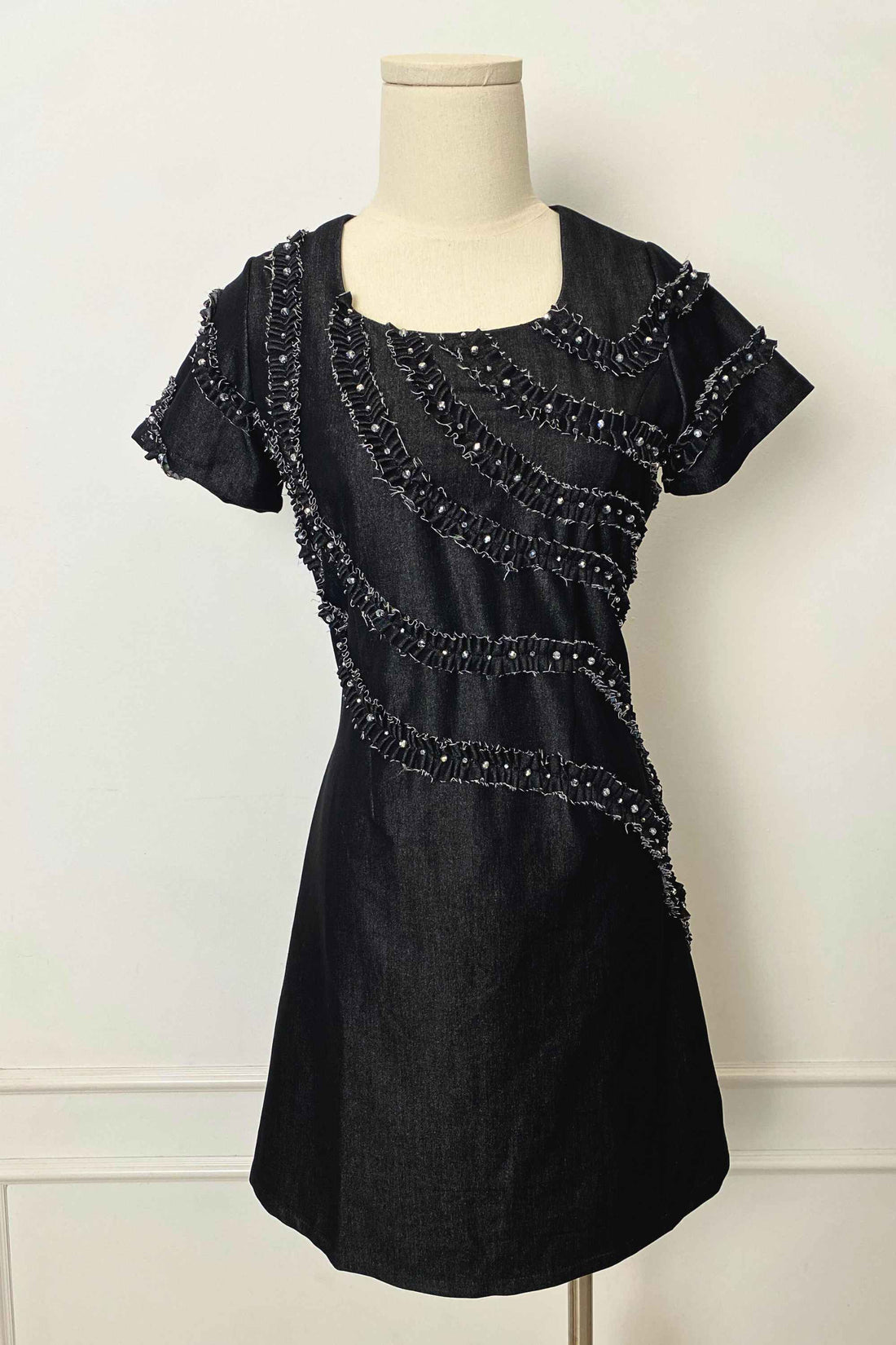 Eclipse Hand-Embellished Denim Dress