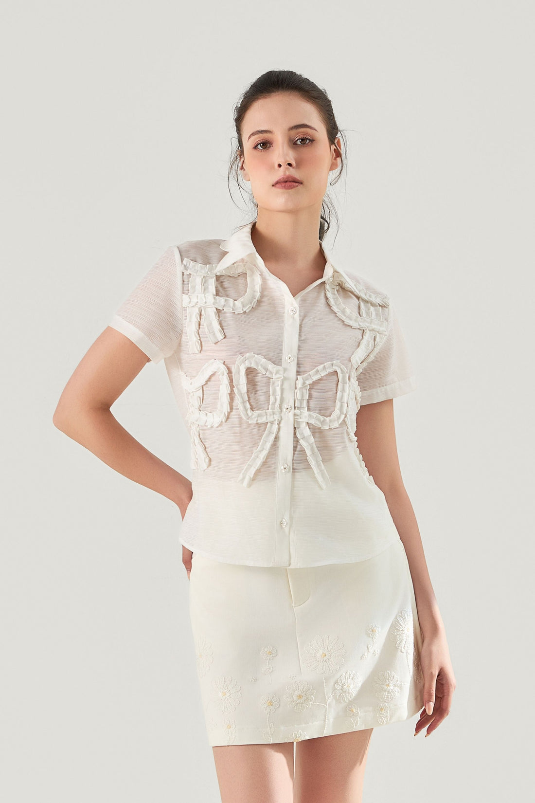 Atelier Embroidered Denim Skirt